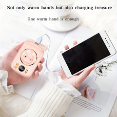 Cartoon Hand Warmer Mobile Phone Power Supply With LED Dazzling Lights