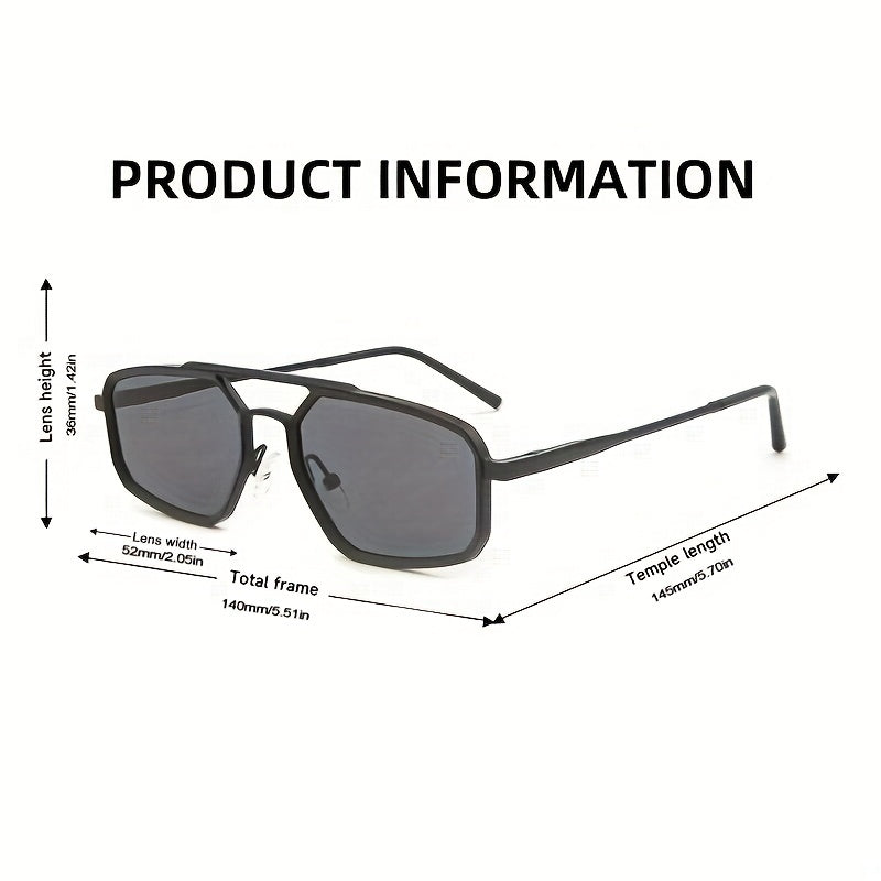 Men's Retro Double Beam Polygon Sunglasses