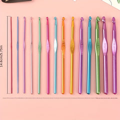 Colorful Aluminum Crochet Hooks Set 2mm-10mm Craft Yarn Knitting Needles Kit