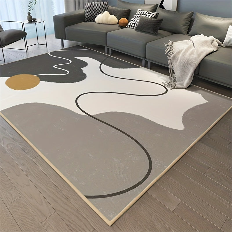 Modern Striped Water Waved Carpet Machine Washable for Door Mat Bedrooms