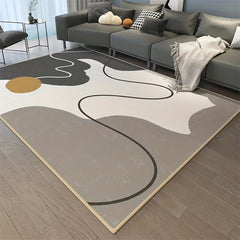 Modern Striped Water Waved Carpet Machine Washable for Door Mat Bedrooms