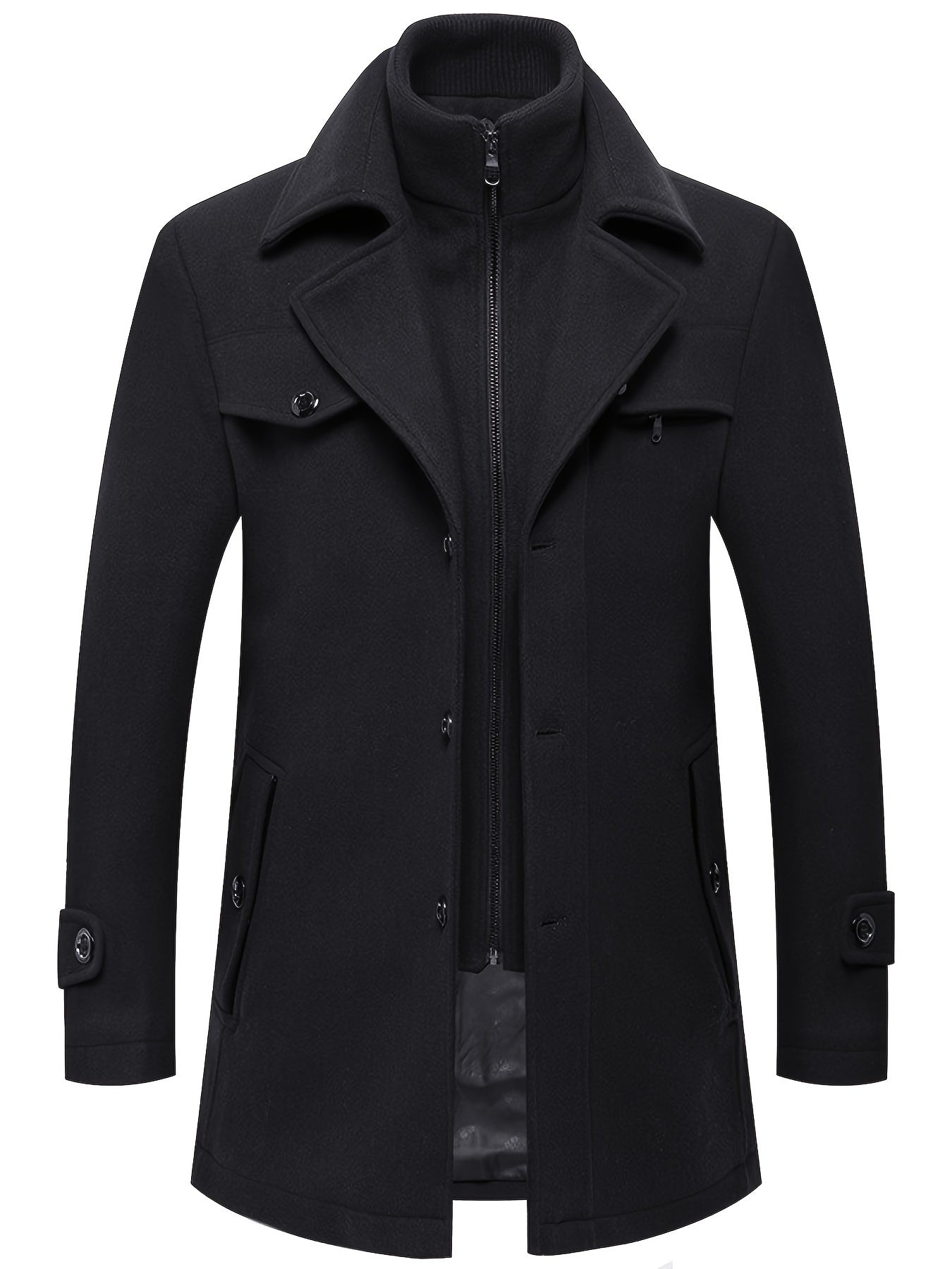 Men's Winter Thick Warm Zip Long Jacket