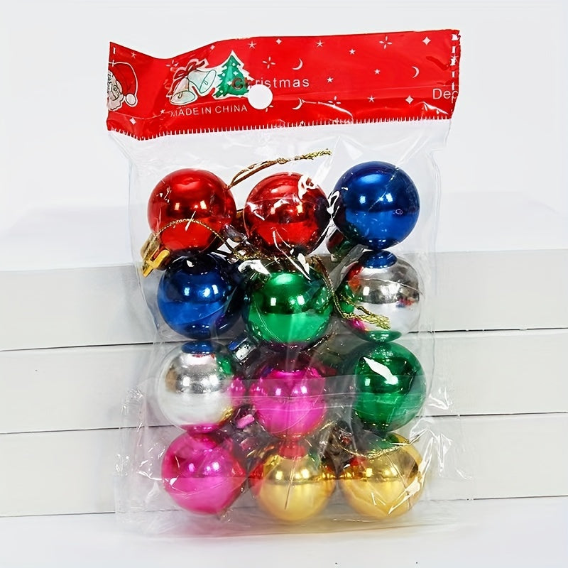 12 Pcs Bright Christmas Tree Balls - Home Room Decorations