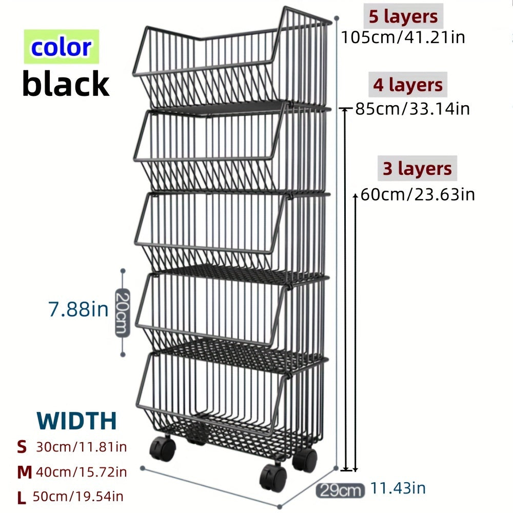 3 4 5 Layers Household Kitchen Storage Trolley