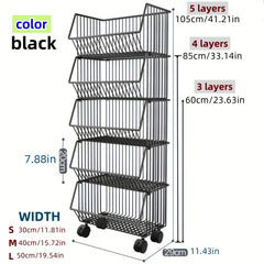 3 4 5 Layers Household Kitchen Storage Trolley
