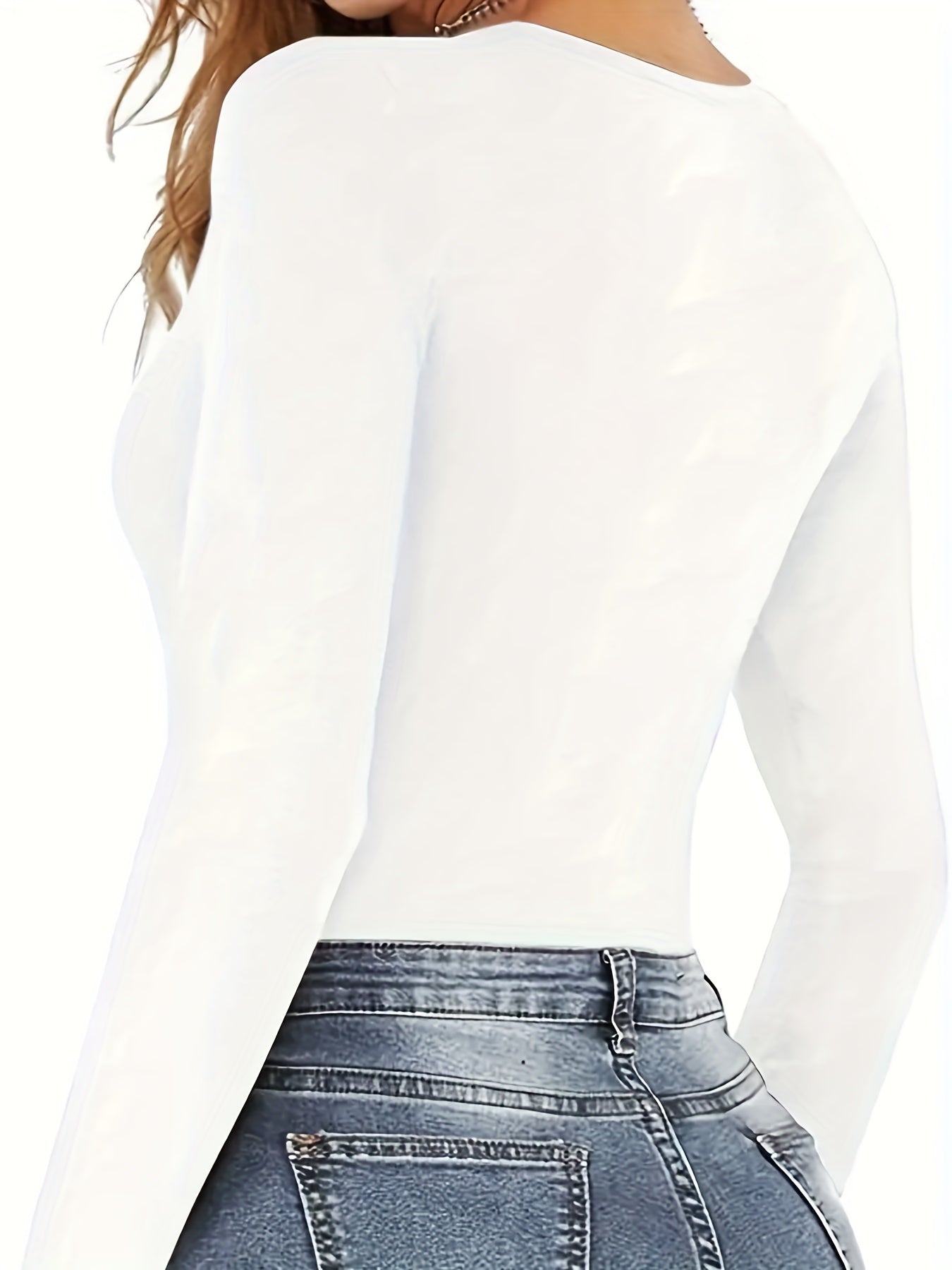 V Neck Long Sleeve Bodysuit
