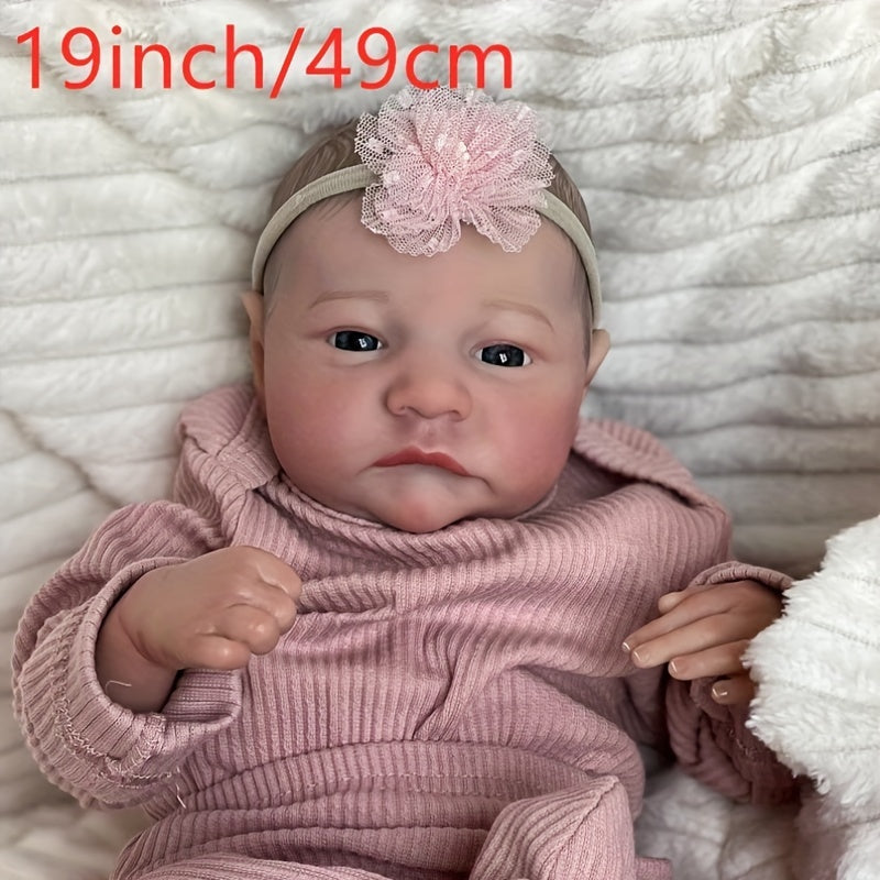 19in Reborn Baby Doll Levi Awake 3D Skin Veins Collectible Art Doll