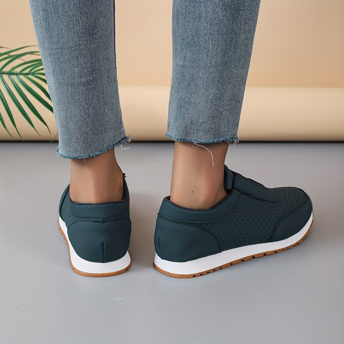 Women's Hollow Out Slip On Sneakers Breathable Outdoor Shoes