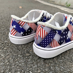 Women's Flag Pattern Canvas Low Top Sneakers