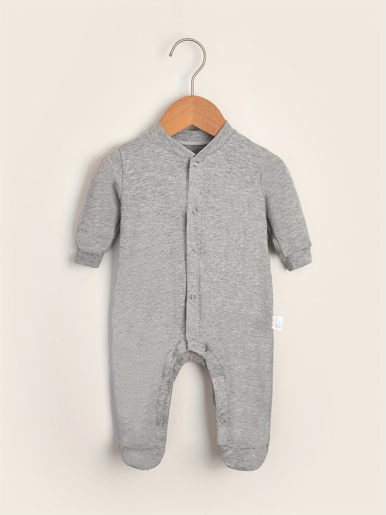 Newborn Cotton Romper Set Baby Long Sleeve Footed Jumpsuit Onesie With Hat
