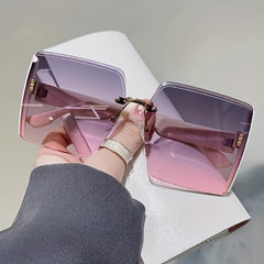 Oversized Square Sunglasses Casual Gradient Glasses UV400