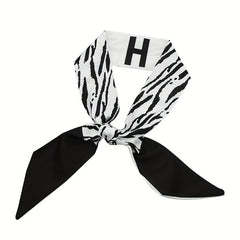 2pcs Pink Skinny Scarf Long Ribbon Neckerchief Twilly Scarf