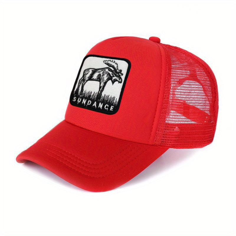 Unisex Sunshade Breathable Baseball Cap with Animal Embroidery