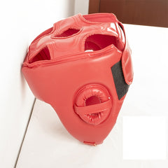 Red PU Leather Boxing Helmet for Sparring