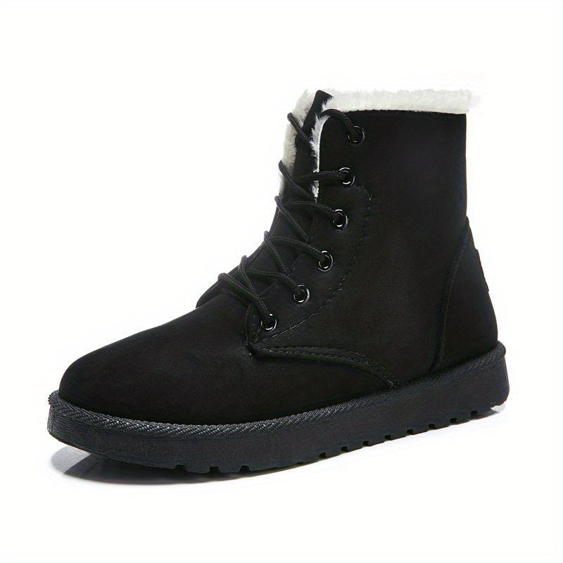 Women's Non slip Lace Up Short Snow Boots Winter Warm Shoes