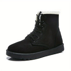 Women's Non slip Lace Up Short Snow Boots Winter Warm Shoes