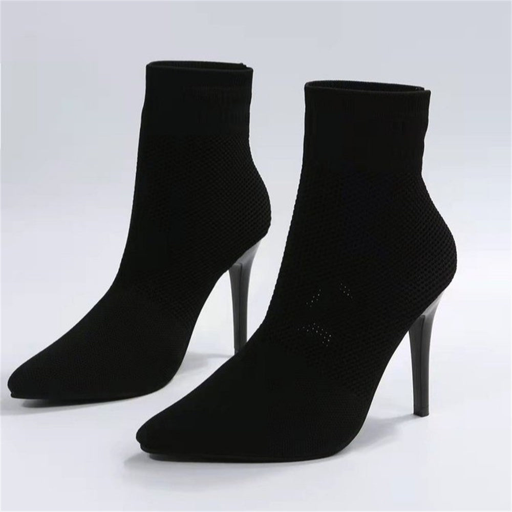 Women Stiletto Heel Ankle Sock Boots
