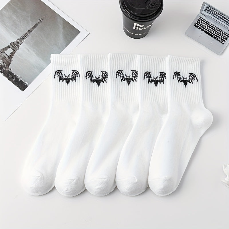 10 Pairs Bat Pattern Socks Women's Stockings