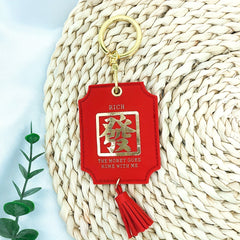 Chinese Lucky Keychain Prayer Amulet Car Keychain Pendant Year Gift Women