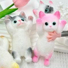 Cute Cat Squeeze Toy with Soft Fur in 4 Colors
