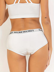 2pcs Letter Patten Low Waist Sports Briefs Women's Activewear