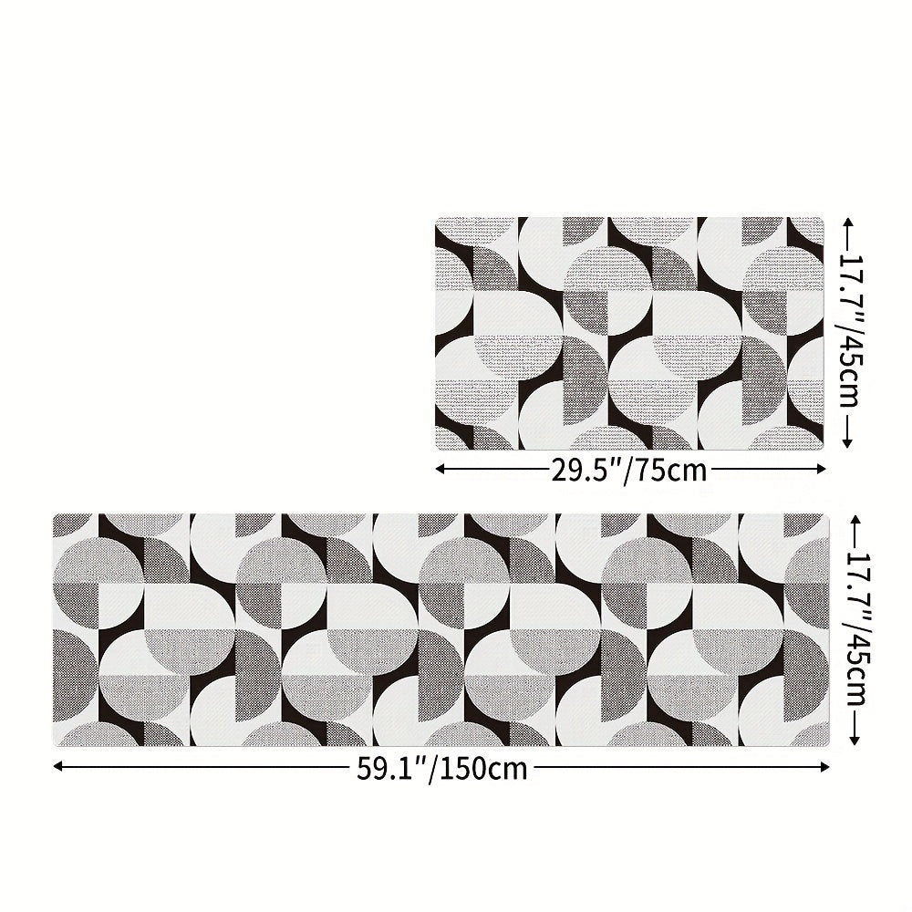 Plaid Kitchen Rug with Non Slip Grip and Memory Foam Cushioning