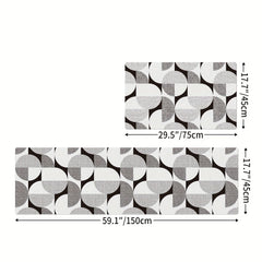 Plaid Kitchen Rug with Non Slip Grip and Memory Foam Cushioning