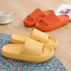 Women's Solid Slides Soft Sole Pillow Slides