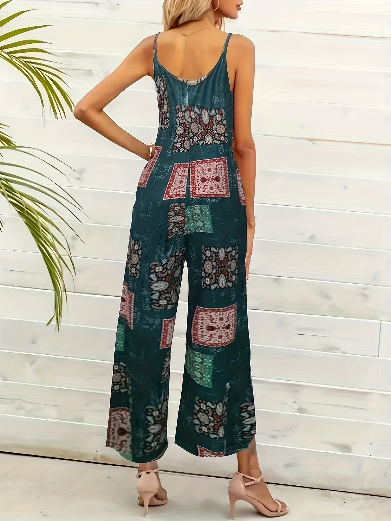 Boho Tie Dye Wide Leg Cami Jumpsuit for Women