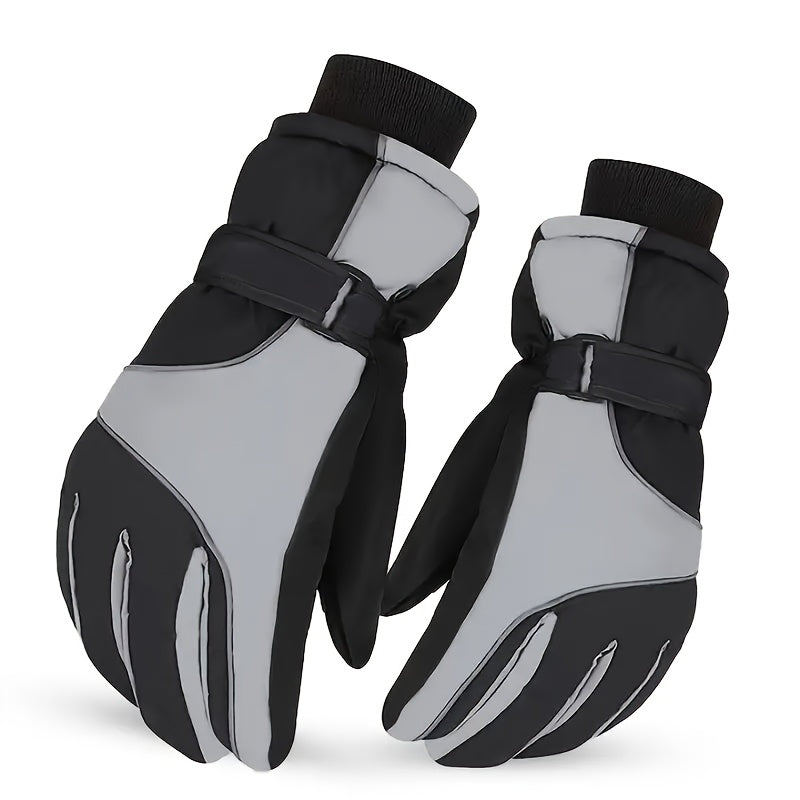 Men's Winter Touch Screen Windproof Warm All Finger Gloves for Skiing Cycling