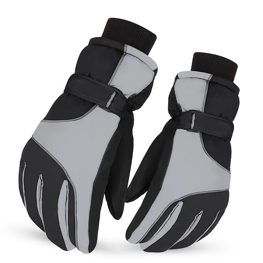 Men's Winter Touch Screen Windproof Warm All Finger Gloves for Skiing Cycling
