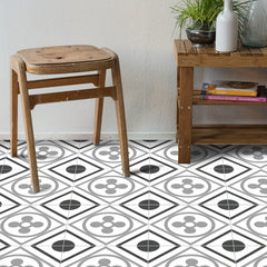 Peel And Stick Floor Tile 19.99x19 Moroccan Gray Mosaic Tile Look