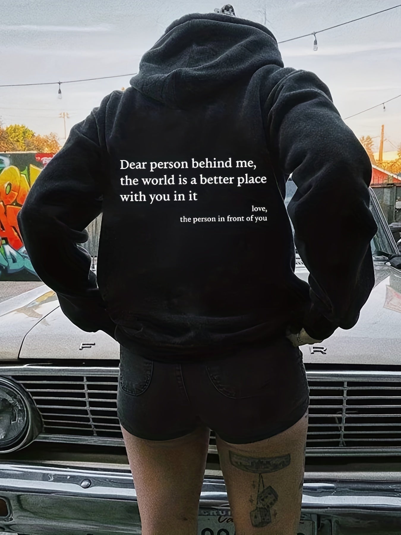 Letter Print Hoodies Long Sleeve Casual Sweatshirt For Winter & Fall
