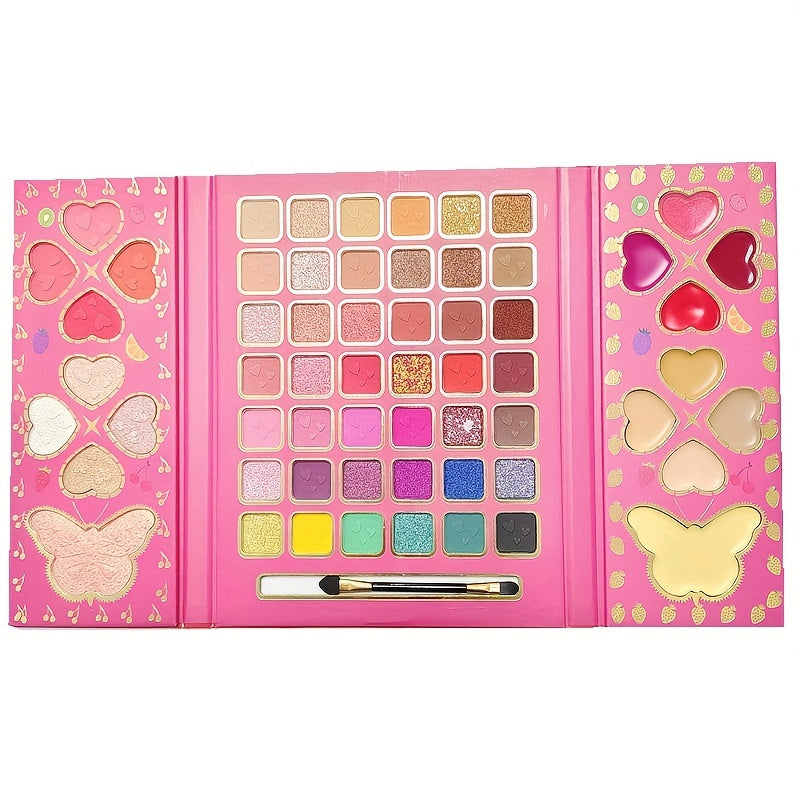 60 Colors Eyeshadow Palette Highlighter Blush Lip Gloss Makeup Palette