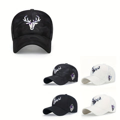Embroidered Deer Head Baseball Cap Sun Hat Trucker Hat