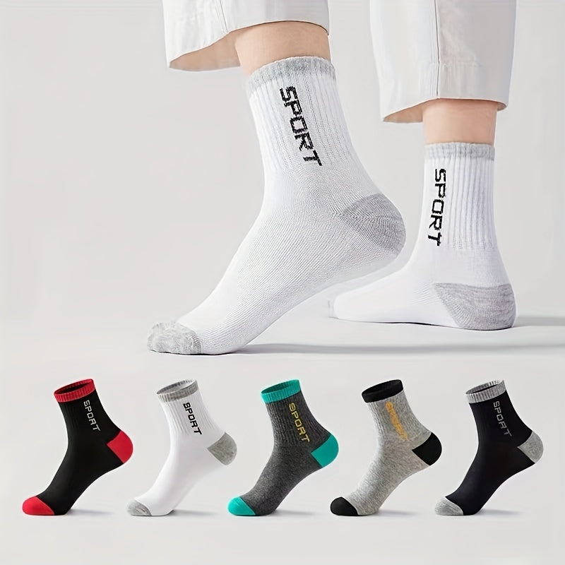 10pairs Kids Breathable Sweat Absorption Crew Socks for Autumn Winter