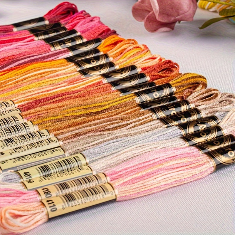 78pcs Double Standard 8M Multicolor Polyester Cross Stitch Embroidery Thread