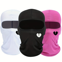 Summer Sunscreen Mask Broken Heart Print Outdoor Riding Sun Protection