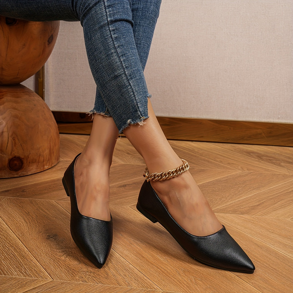 Women's Pointed Toe Slip On Flat Shoes Soft Sole Office Work Flats