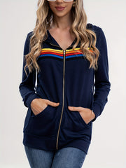 Women's Block Rainbow Hooded Sweatshirt