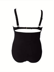 Lace Ruched Cut Out One Piece Swimsuit