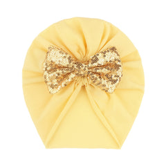 Sequin Bow Baby Headscarf Hat For Baby 0-3 Years Old
