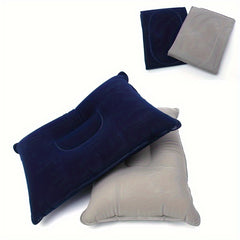 2pcs Portable Inflatable Pillows Thickened Flocking Square Camping Pillow