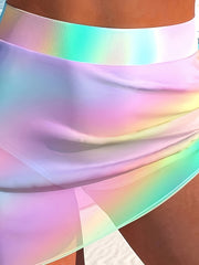 Tie Dye Bikini Set with Cover Up Skort Swimsuit 2 Piece Set