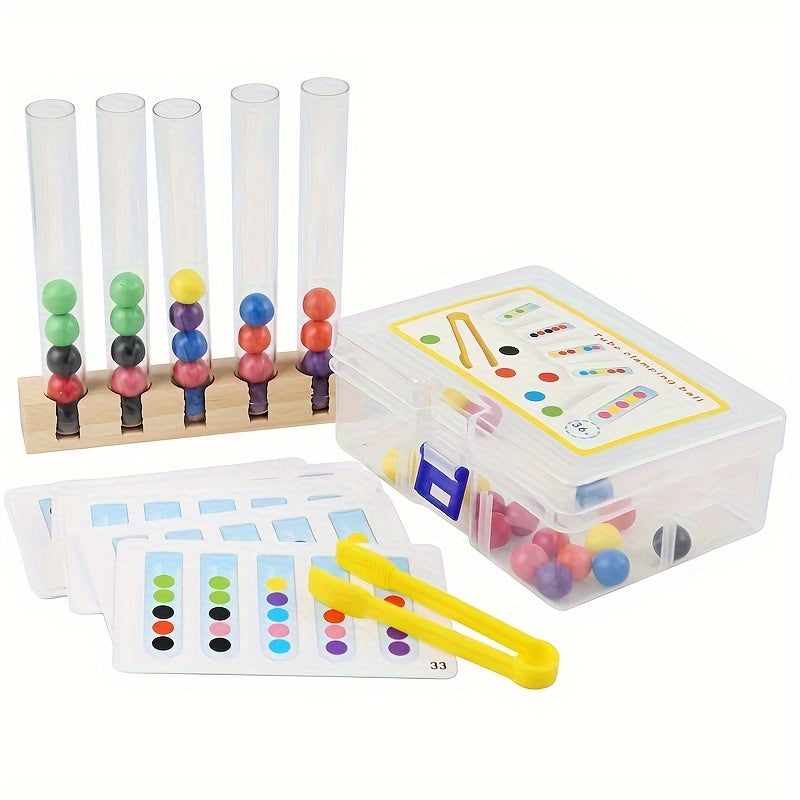 Wooden Toy Test Tubes Recognition Toy for Boys and Girls