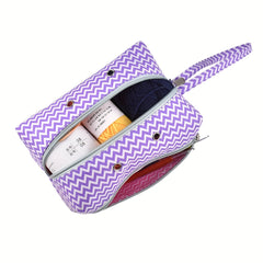 Yarn Storage Bag With 4 Wire Hole & Compartment