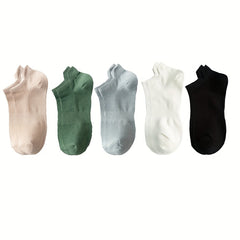 5 Pairs Low Cut Ankle Socks Women's Stockings & Hosiery