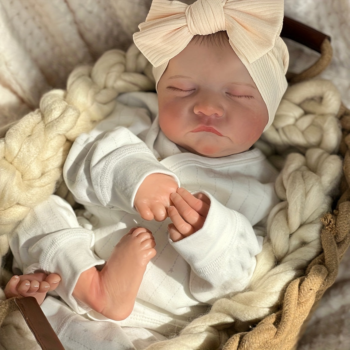 19 Inch Soft Reborn Doll 3D Skin Visible Veins Hand Painted Hair