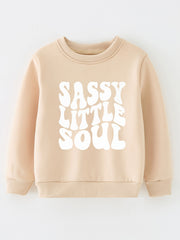Toddler Girls Pink Thin Fleece Round Neck Sweatshirt Kids Clothes