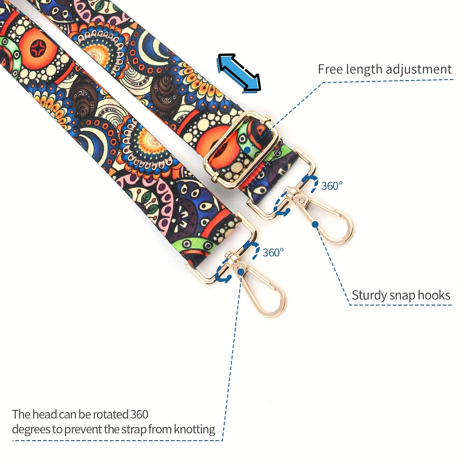 Vintage Ethnic Pattern Adjustable Bag Strap